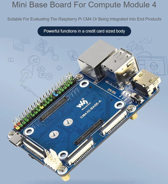 Alt view image 2 of 7 - for Raspberry Pi Compute Module 4,Mini Base Board (A) with Standard CM4 Socket a