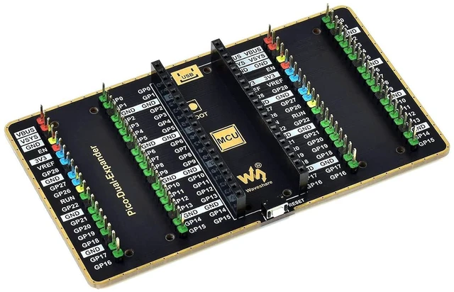 Main image of Dual GPIO Expander Module for Raspberry Pi Pico,with Two Sets of 2x20 Male Heade