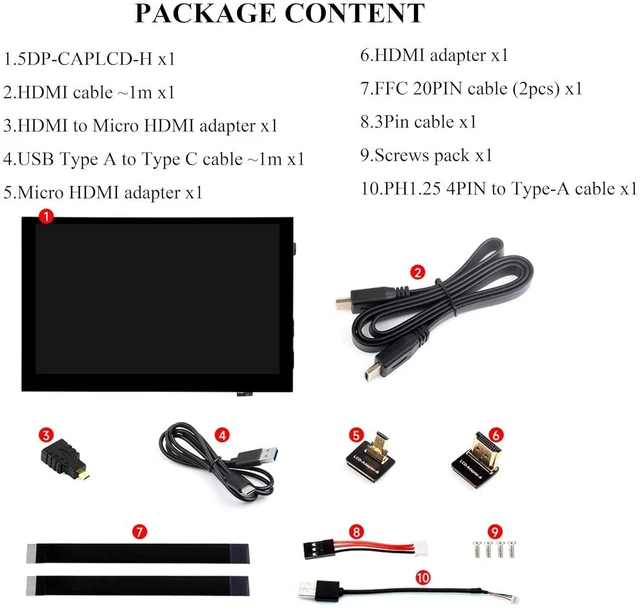 Alt view image 6 of 7 - 5inch HDMI Touch Screen 1024 x 600, 5-Point Capacitive Touch IPS Display 178° Vi