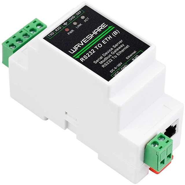 Main image of RS232 to RJ45 Ethernet Converter Adapter Rail-Mount RS232 Serial Server, Bi-Bire