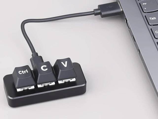 Main image of Waveshare Ctrl C/V Shortcut Keyboard 3-Key Development Board for Programmers, RP