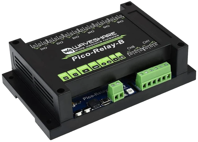 Main image of Industrial 8-Channel Relay Module for Raspberry Pi Pico/Raspberry Pi Pico W, Emb