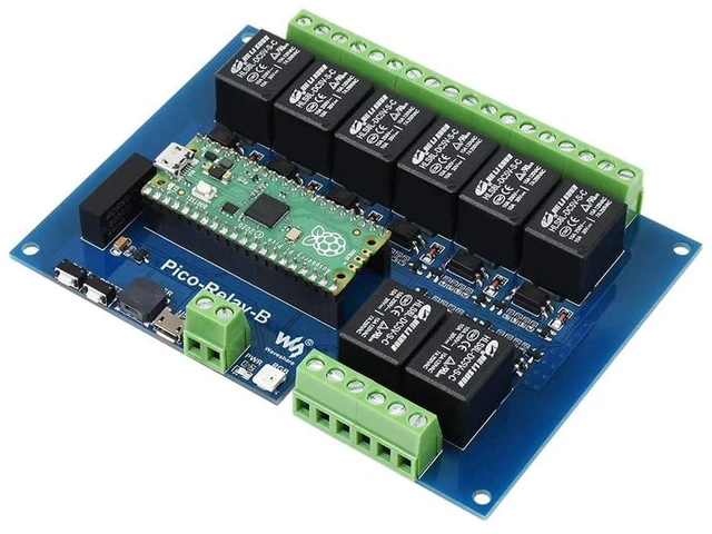 Alt view image 3 of 7 - Industrial 8-Channel Relay Module for Raspberry Pi Pico/Raspberry Pi Pico W, Emb