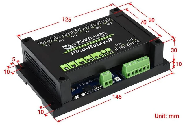 Alt view image 5 of 7 - Industrial 8-Channel Relay Module for Raspberry Pi Pico/Raspberry Pi Pico W, Emb