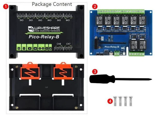 Alt view image 6 of 7 - Industrial 8-Channel Relay Module for Raspberry Pi Pico/Raspberry Pi Pico W, Emb
