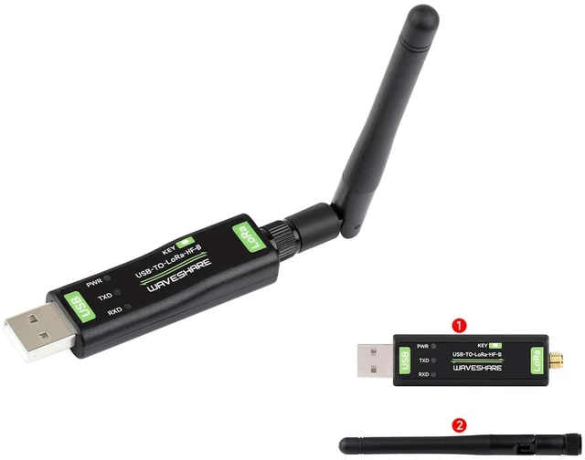 Main image of Waveshare USB to LoRa Data Transfer Module Based On SX1262, 850~930MHz Frequency