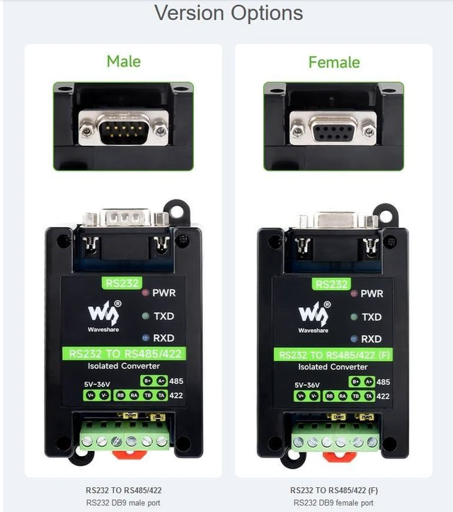 Alt view image 2 of 7 - RS232 To RS485/422 Active Digital Isolated Converter Adapter, Original SP3232EEN
