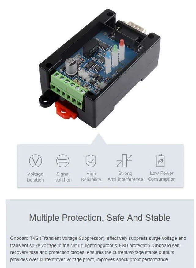 Alt view image 3 of 7 - RS232 to RS485/422 Active Digital Isolated Converter Adapter, Original SP3232EEN