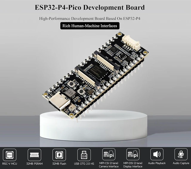 Alt view image 3 of 7 - ESP32-P4-Pico Development Board with Pre-Soldered Header, Based On ESP32-P4, RIS