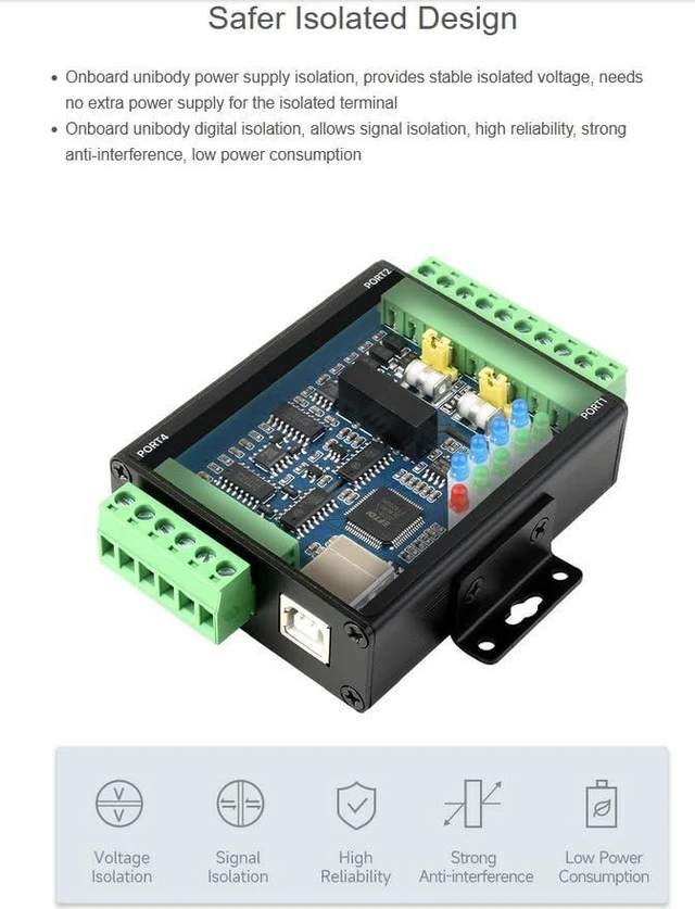 Alt view image 4 of 7 - Industrial Isolated USB to RS232/RS485 Converter Adapter, with Original FT4232HL