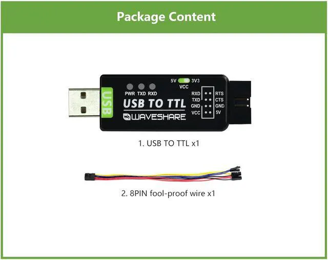 Alt view image 7 of 7 - Industrial USB to TTL Converter Adapter, Onboard Original FT232RL Chip, Device P