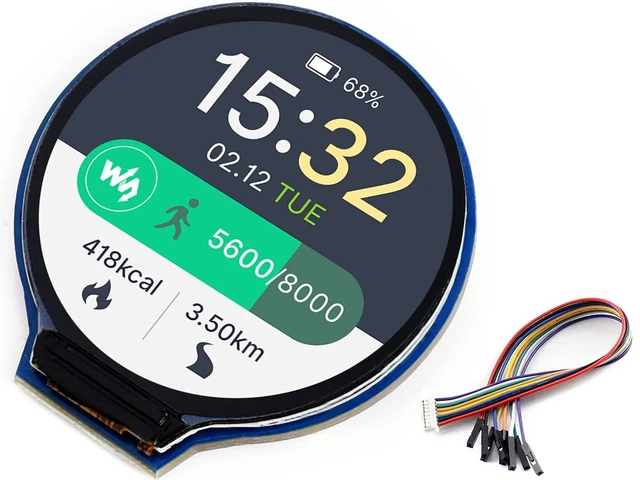 Main image of 1.28inch Round LCD 240×240 Resolution 65K RGB IPS Display Module for Arduino Ras