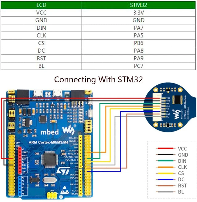 Alt view image 7 of 7 - 1.28inch Round LCD 240×240 Resolution 65K RGB IPS Display Module for Arduino Ras