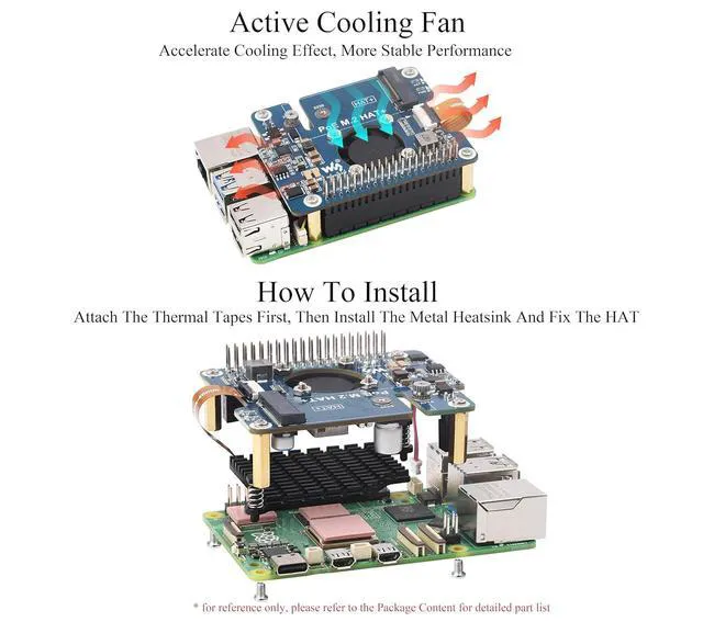 Alt view image 7 of 7 - PCIe to M.2 Adapter with PoE HAT for Raspberry Pi 5, Power Over Ethernet Support