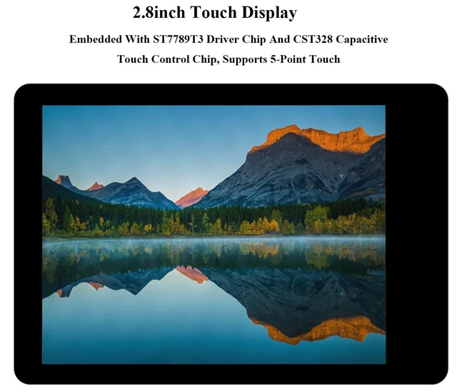 Alt view image 4 of 7 - 2.8inch LCD Display Module with Touch Panel, ST7789T3 & CST328 Driver, 240x320 R