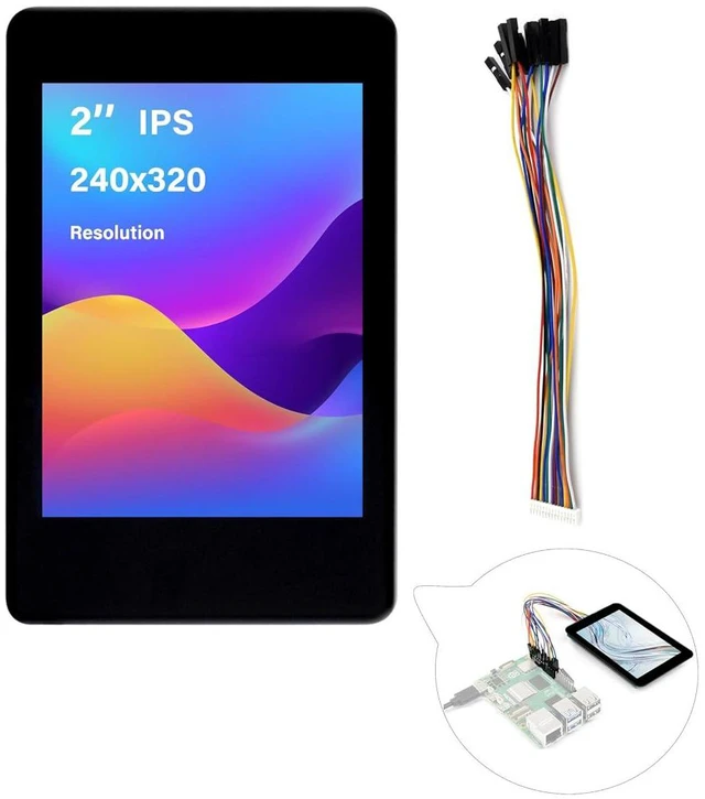 Main image of 2inch IPS Touch Screen Compatible with Raspberry Pi 5/4B/3B+/3B/Pi Zero/Zero W/P