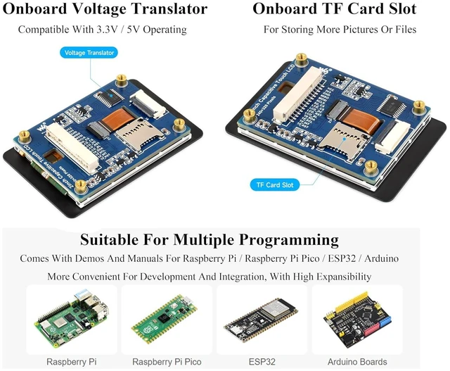 Alt view image 4 of 7 - 2inch IPS Touch Screen Compatible with Raspberry Pi 5/4B/3B+/3B/Pi Zero/Zero W/P