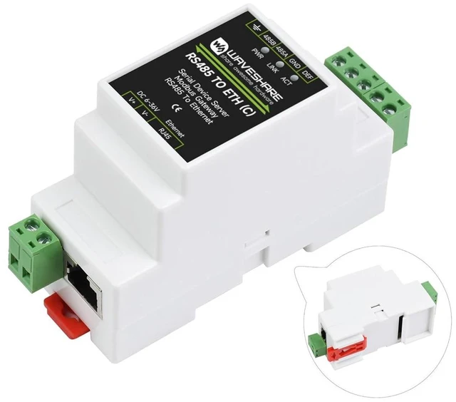Main image of RS485 to RJ45 Ethernet Industrial Serial Server, TCP/IP to Serial, RS485 ETH Bi-