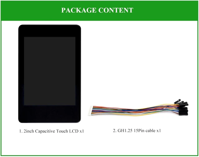 Alt view image 7 of 7 - 2inch IPS Touch Screen Compatible with Raspberry Pi 5/4B/3B+/3B/Pi Zero/Zero W/P