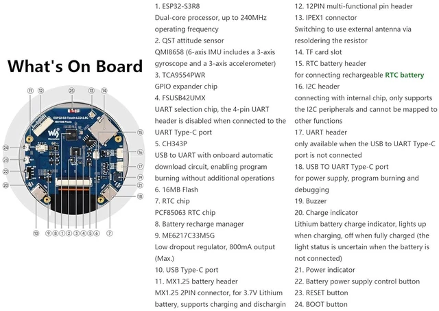 Alt view image 6 of 7 - ESP32-S3 2.8inch Round Display Development Board, ESP32 with 2.8inch IPS LCD 480