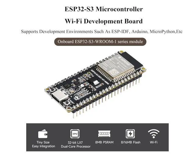 Alt view image 2 of 7 - ESP32-S3 Microcontroller ESP32 S3 2.4GHz Wi-Fi Development Board, ESP32-S3-WROOM