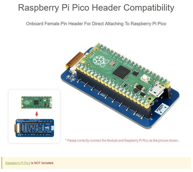 Alt view image 6 of 7 - 2.13inch E-Paper Display Module for Raspberry Pi Pico, 250x122 Pixe E-Ink Screen