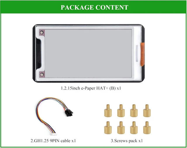Alt view image 7 of 7 - 2.15inch E-Paper Display (B) Compatible with Raspberry Pi 5/4B/3B+/Zero/Zero W/Z