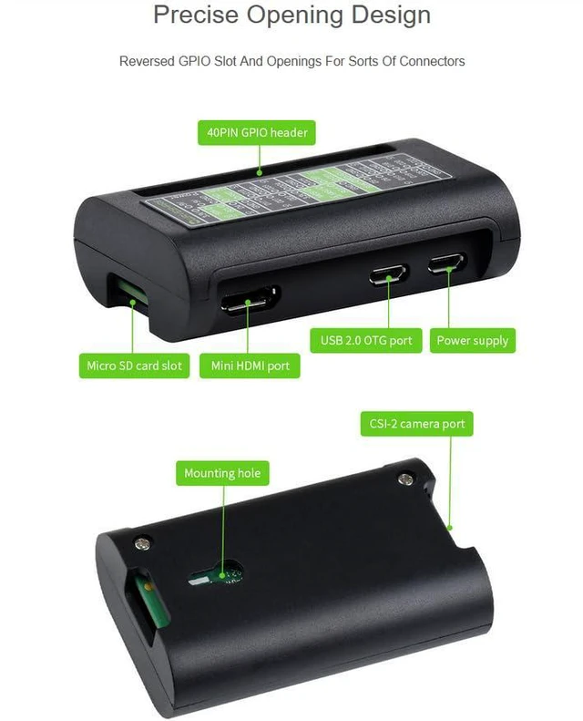 Alt view image 5 of 7 - Pi Zero Case, ABS Protection Case for Raspberry Pi Zero 2 W/Pi 2 WH/Pi Zero W/Pi