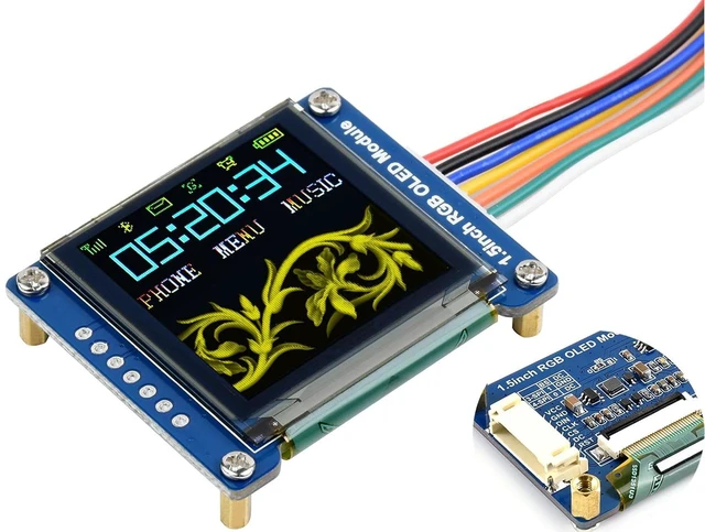 Main image of 1.5inch RGB OLED Display Module 128×128 Pixels, 65K RGB Display Colors, SPI Inte