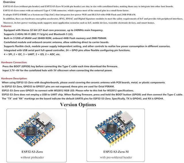 Alt view image 3 of 7 - (2PCS) ESP32-S3 Mini Development Board, Based on ESP32-S3FH4R2 Dual-Core Process