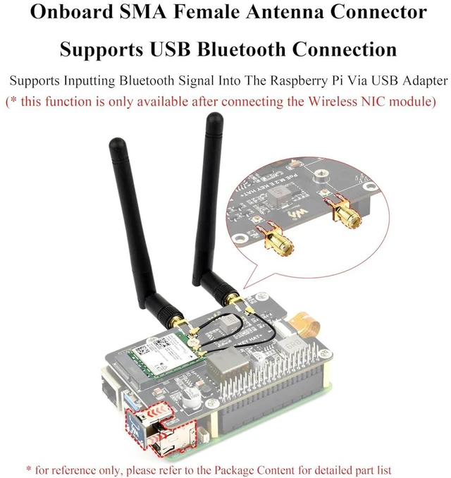 Alt view image 5 of 7 - Pi5 PCIe to M.2 E Key Adapter with PoE Function Compatible with Raspberry Pi 5,