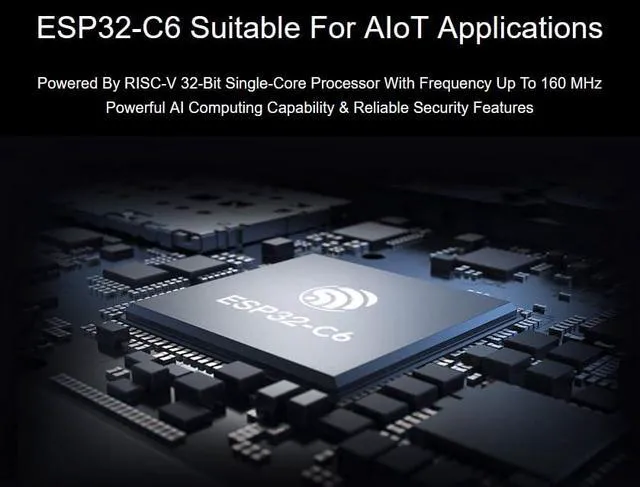 Alt view image 7 of 7 - ESP32-C6 Microcontroller with Pre-soldered Header W-i-F-i 6 Development Board, A