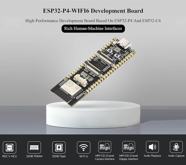 Alt view image 3 of 7 - AI ESP32-P4-WIFI6 Development Board, Based On ESP32-P4 and ESP32-C6, Supports Wi