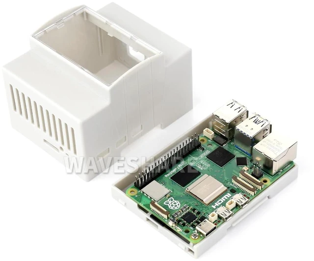 Main image of DIN Rail ABS Case for Raspberry Pi 5, Supports DIN Rail Mount, Compatible with V