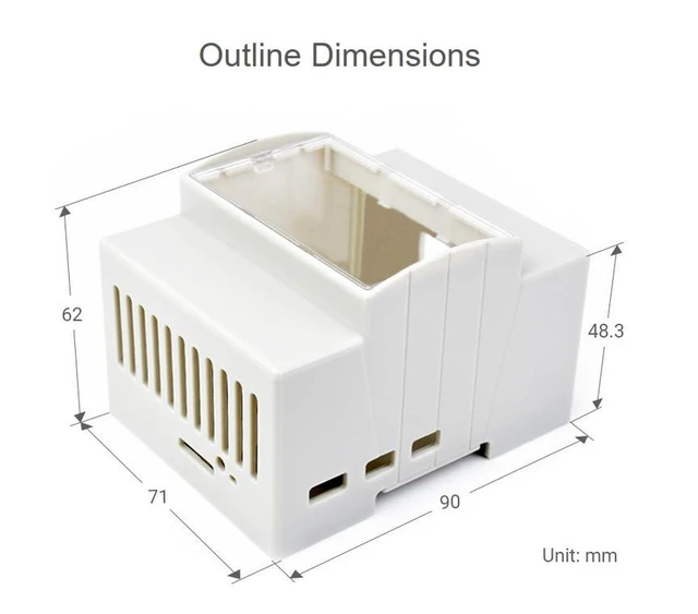 Alt view image 7 of 7 - DIN Rail ABS Case for Raspberry Pi 5, Supports DIN Rail Mount, Compatible with V