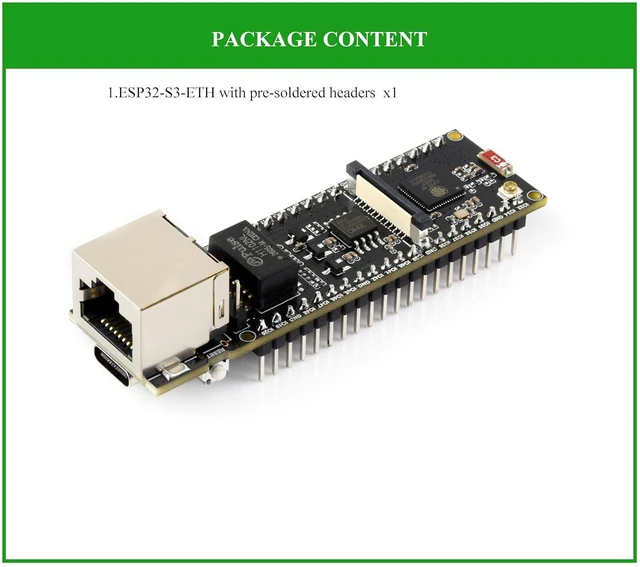 Alt view image 2 of 7 - ESP32 Ethernet Dev Board, Support Wi-Fi & Bluetooth, 240MHz