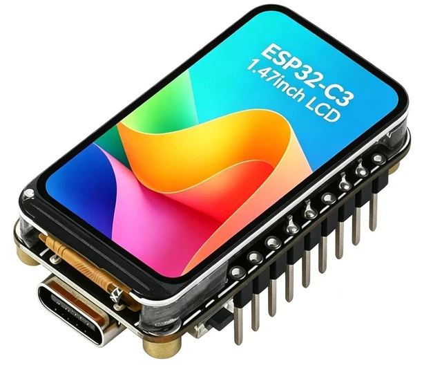 Main image of ESP32-C3 1.47inch LCD Display Dev Board with Header, RISC-V 32-bit Single-core P