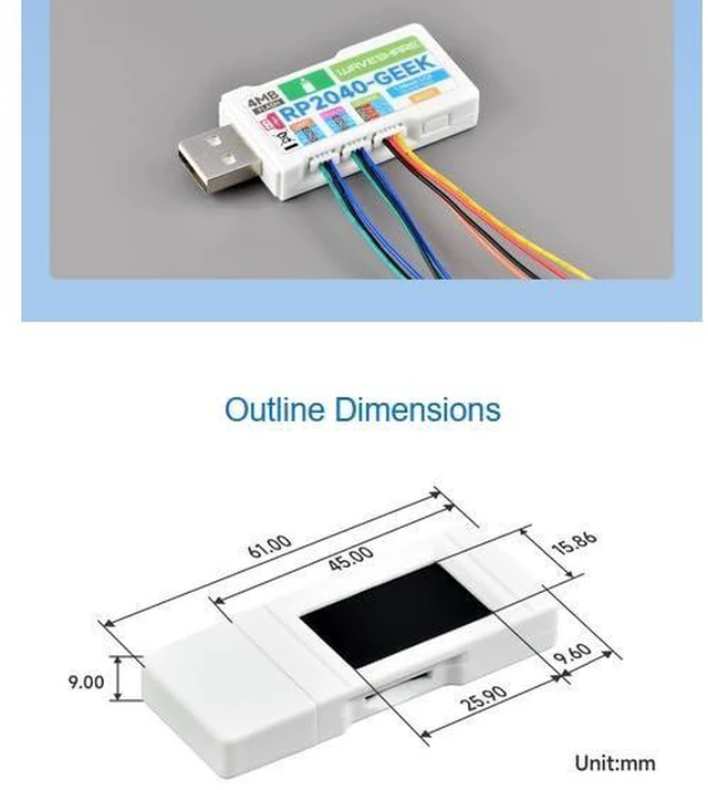 Alt view image 7 of 7 - RP2040-GEEK Development Board, Based On RP2040 Microcontroller, Onboard with 1.1