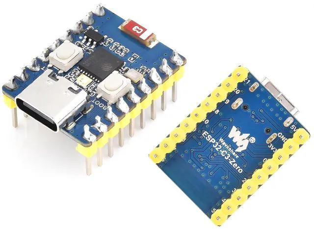 Main image of ESP32-C3 with Pre-Soldered Header Development Board, with ESP32-C3FN4 Single-cor