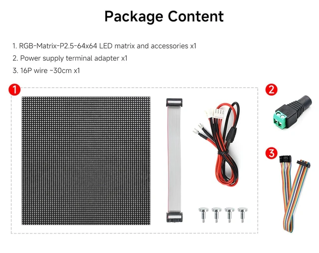 Alt view image 6 of 6 - 64x64 4096 RGB Full-Color LED Matrix Panel, 2.5mm Pitch 64×64 Pixels, Adjustable