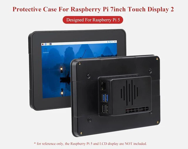 Alt view image 2 of 7 - Protective Case, Compatible with Raspberry Pi 7inch Touch Display 2 and RPi 5, C