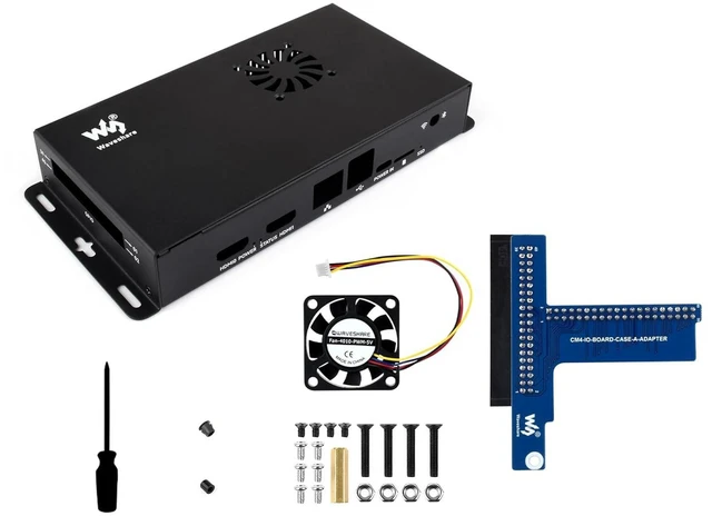 Main image of CM5 IO Board Metal Case for Official Compute Module 5 IO Board, Comes with Cooli