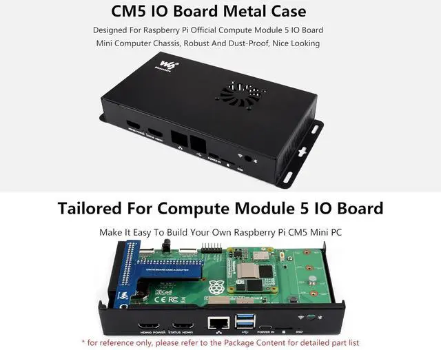 Alt view image 2 of 7 - CM5 IO Board Metal Case for Official Compute Module 5 IO Board, Comes with Cooli