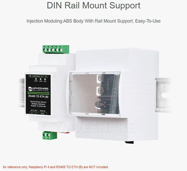 Alt view image 2 of 7 - Raspberry Pi 4 Case, DIN Rail ABS Case for Raspberry Pi 4, Large Inner Space, In