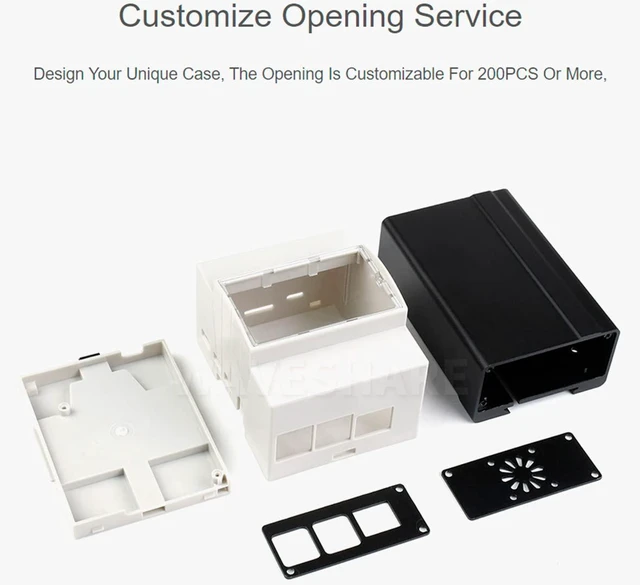 Alt view image 6 of 7 - Raspberry Pi 4 Case, DIN Rail ABS Case for Raspberry Pi 4, Large Inner Space, In