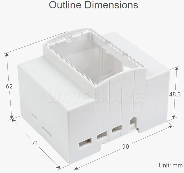 Alt view image 7 of 7 - Raspberry Pi 4 Case, DIN Rail ABS Case for Raspberry Pi 4, Large Inner Space, In