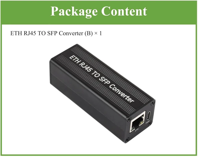 Alt view image 2 of 6 - 1.25Gbps Gigabit SFP Fiber to Ethernet Converter, Without PoE Module
