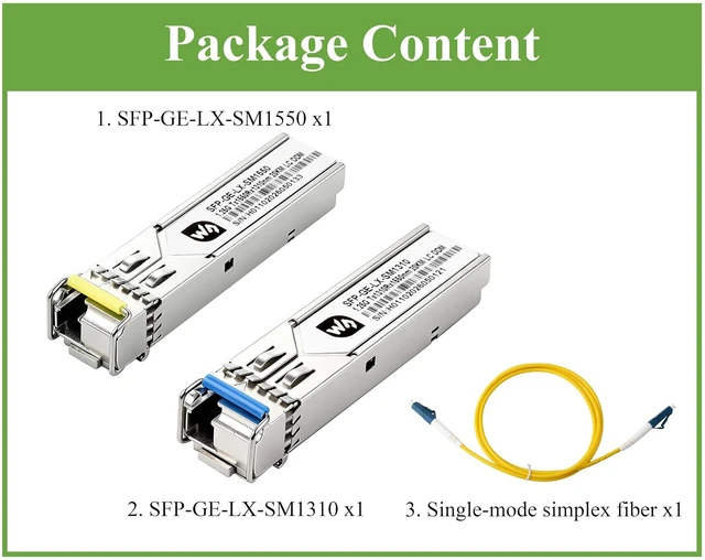 Alt view image 2 of 6 - LC Connector Gigabit SFP Optical Transceiver, Single-Mode Single-Fiber