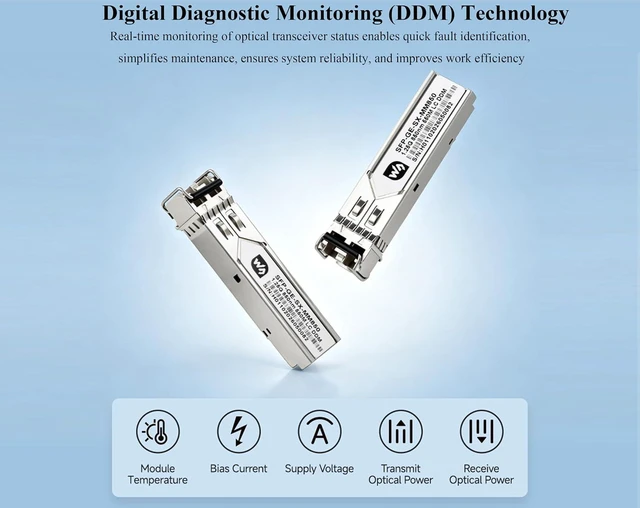 Alt view image 5 of 6 - LC Connector Gigabit SFP Optical Transceiver, Multi-Mode Dual-Fiber