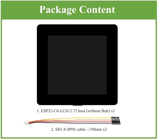 Alt view image 2 of 7 - ESP32-C6 2.73inch LCD Display Dev Board, 320×320, RISC-V 32-bit, No Batt